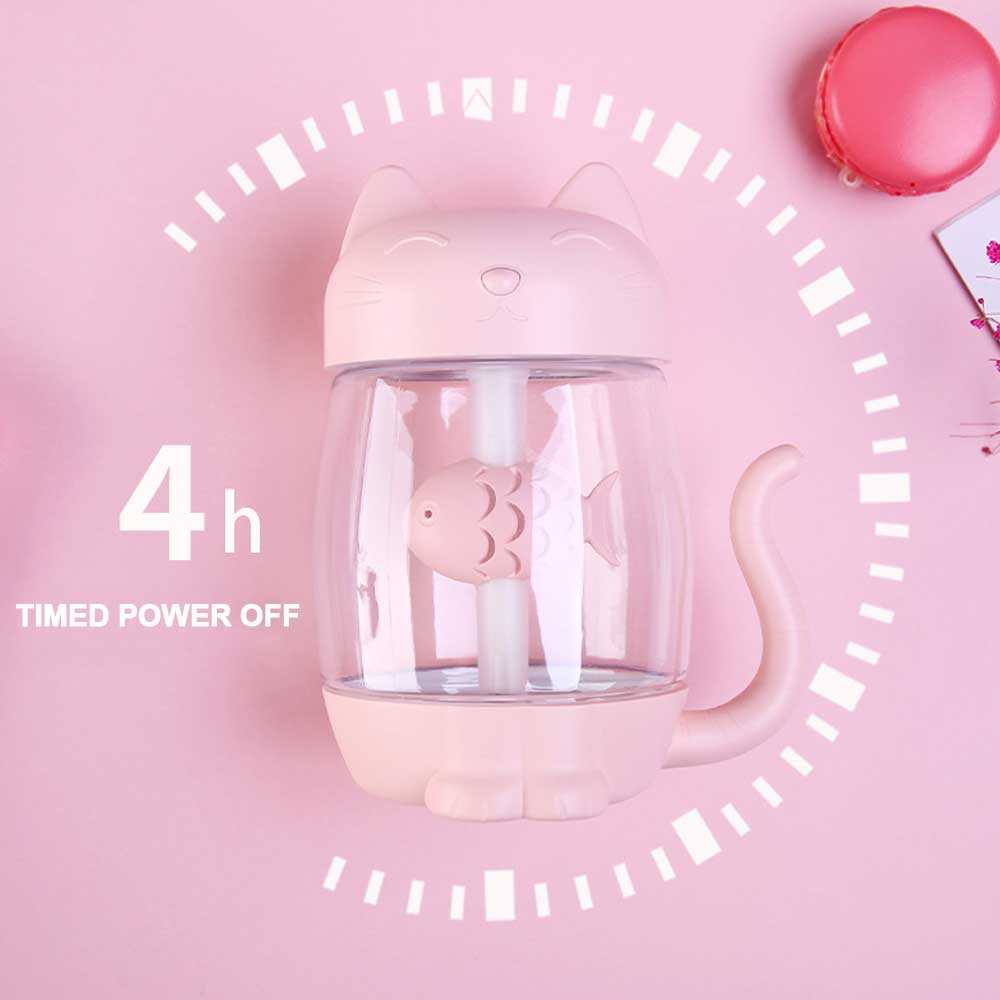 (100% BARANG ORI) Umiwe 3 in 1 Air Humidifier Cat Kitty 350ml Fan + LED Lamp - La211