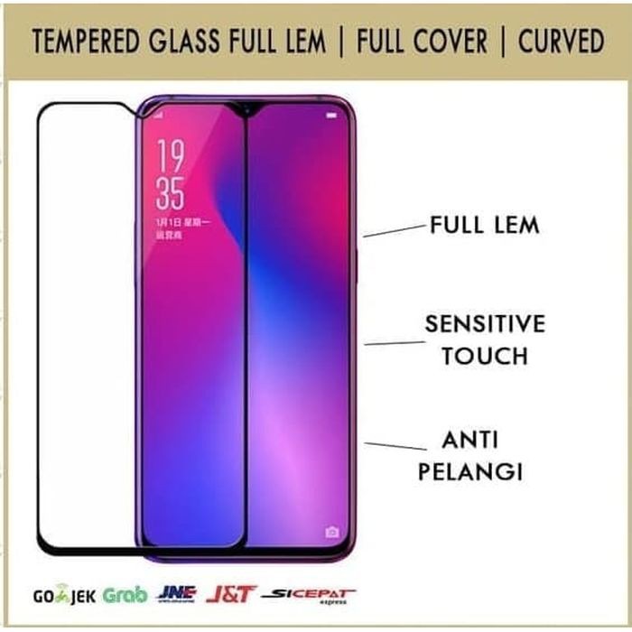 Oppo A5s Tempered Glass 5D Full Cover Full Lem