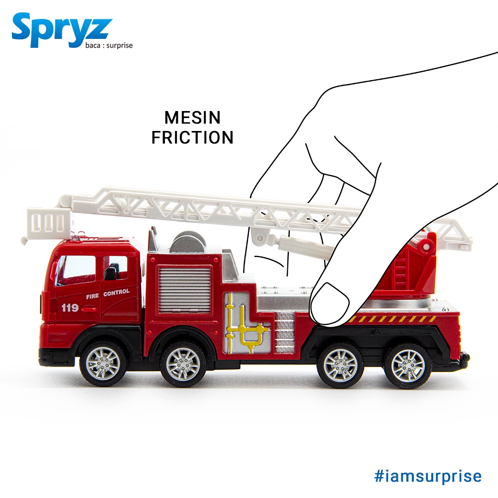 Spryz Construx 1:55 Truk Pemadam - A Mainan Miniatur