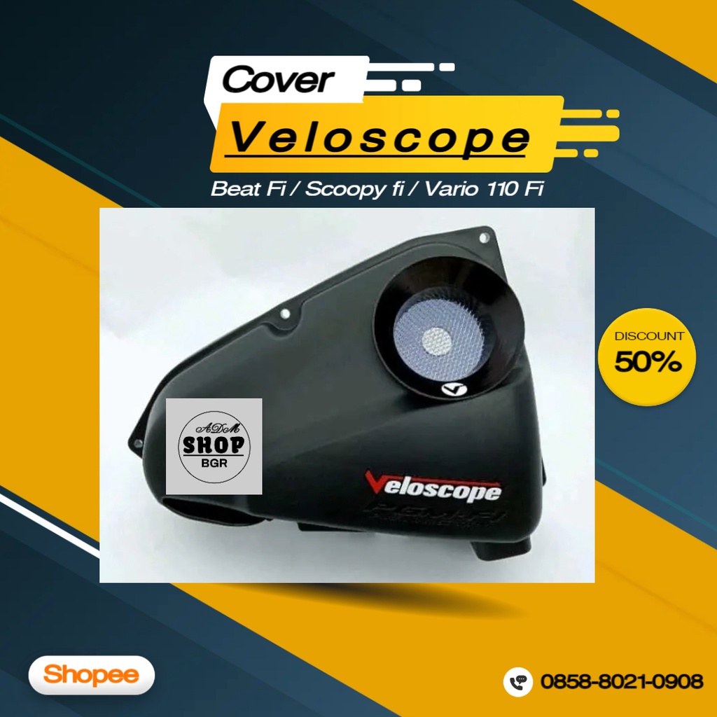 Veloscope Tutup Cover Filter Beat Fi/Scoopy fi/Vario 110 Fi Oxygen Flow Booster Produk Original