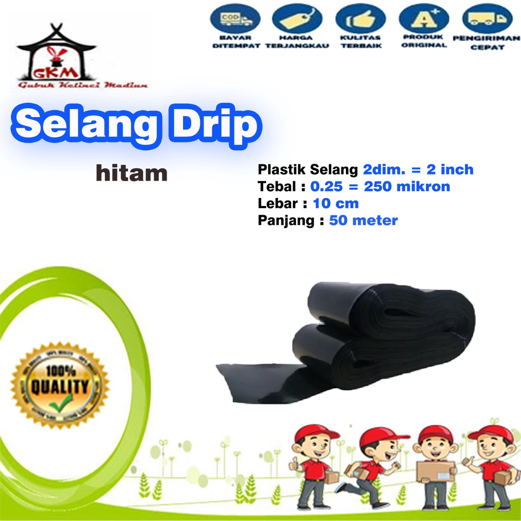 Selang Drip Selang Irigasi Selang Sawah Hitam 2 Inch 2 Dim 50 Meter