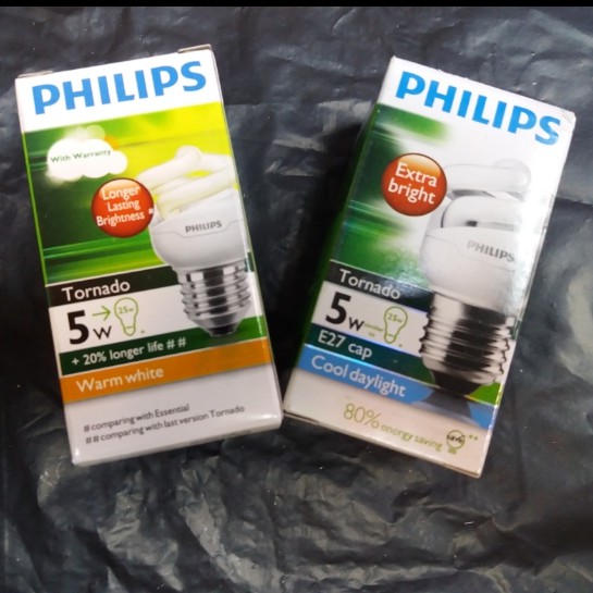 Philips Tornado 5Watt Putih/ Kuning (sudah termasuk Bubble Wrap)