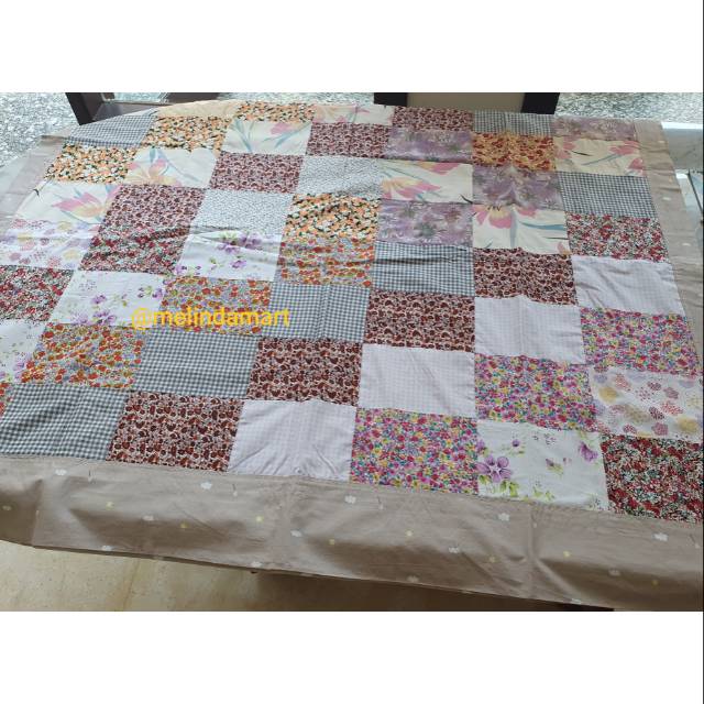  HANDMADE 100 SELIMUT KAIN PERCA  PATCH BLANKET 135 x 