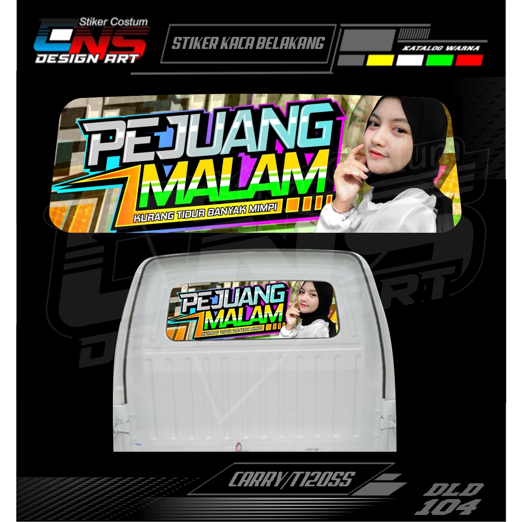 Stiker Kaca Belakang One Way CARRY / T120SS Pick Up Sticker Cewek Keren Sticker Print Variasi Gambar