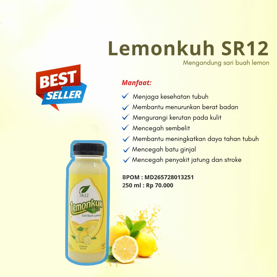 

Lemonkuh SR12 Sari Buah Lemon Asli Minuman Herbal Daya Tahan Tubuh - Lemonkuh 250ml