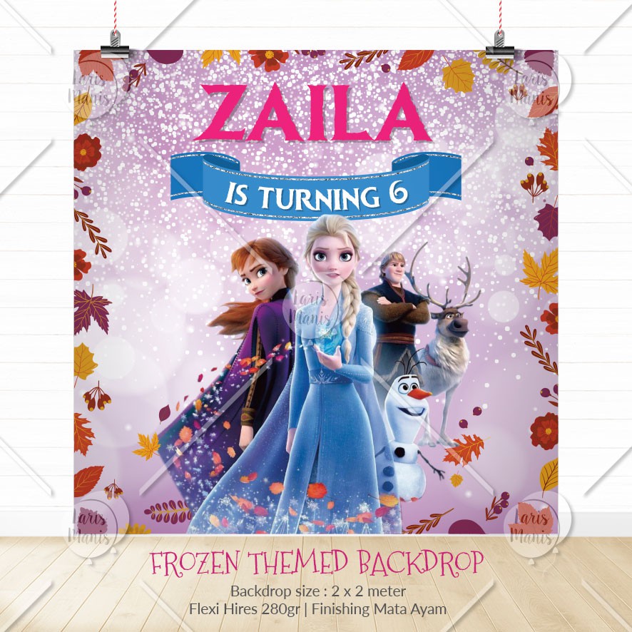 Backdrop / Banner / Spanduk Ulang Tahun tema Frozen