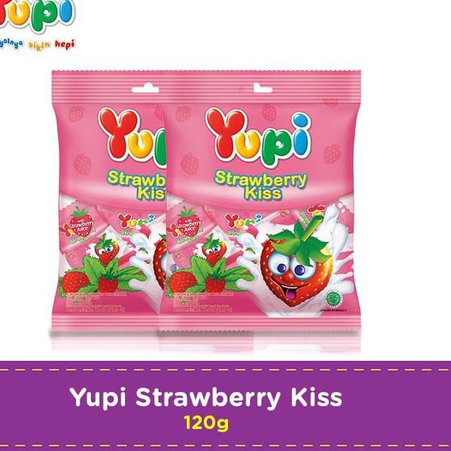 

〖KLS〗 Yupi Gummy permen candy Strawberry Kiss 120 gr