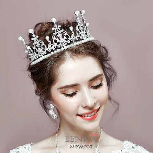 [READY STOK] MAHKOTA PESTA BRIDAL AKSESORIS PERNIKAHAN MUTIARA MPW003