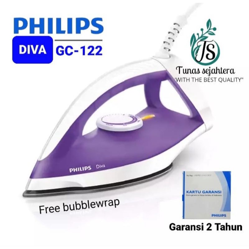SETRIKA PHILIPS STRIKA ANTI LENGKET SETERIKA PHILIPS DIVA GC-122 DRY IRON