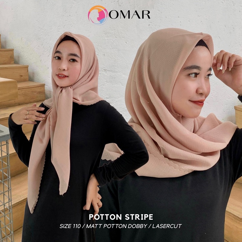 JILBAB SEGI EMPAT LC DOBBY STRIPE