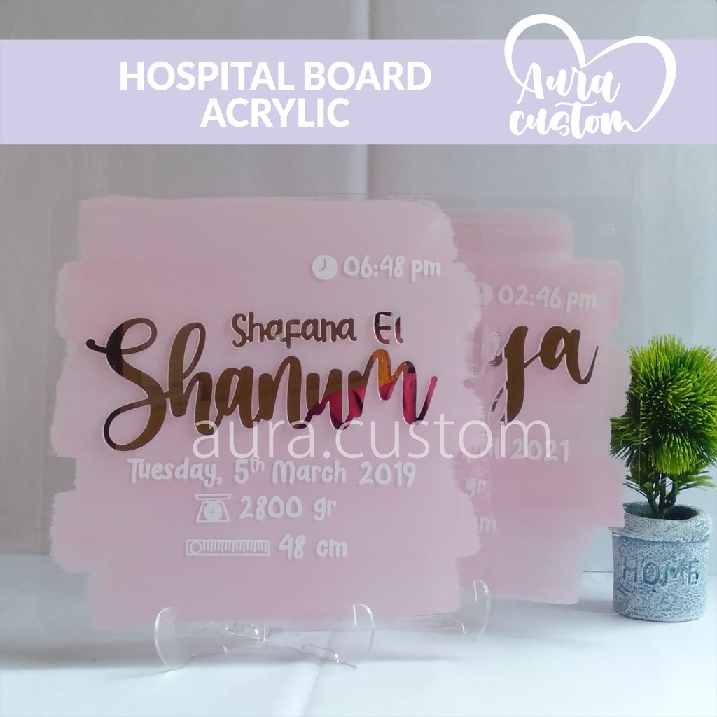 ACRYLIC HOSPITAL BOARD | PAPAN NAMA BAYI NEWBORN