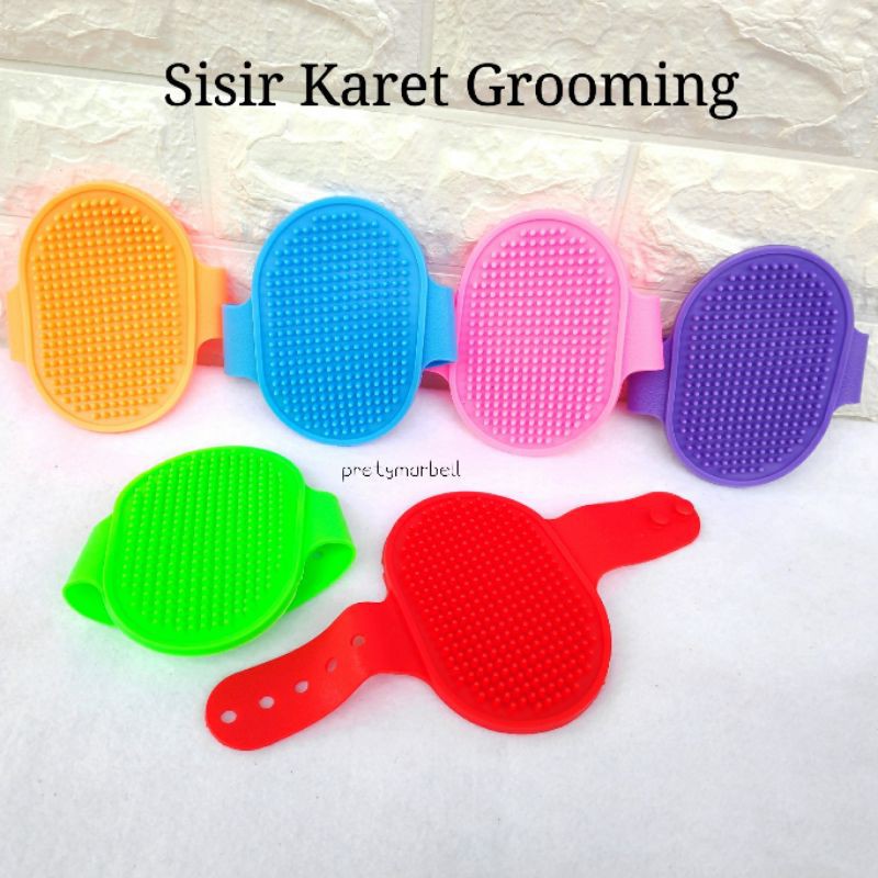 Sisir Karet Pijat Grooming Kucing Pet Brush Oval