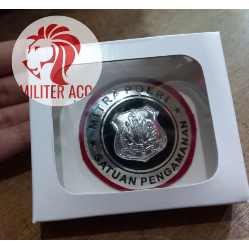 Pin Mitra Polri Putih - Atribut Satpam