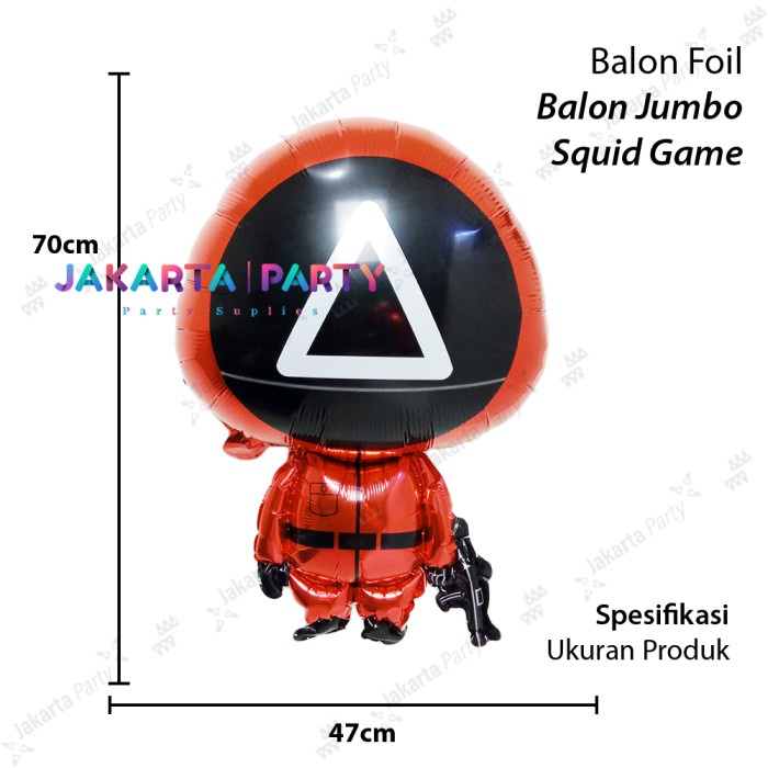 Balon Foil Karakter Squid Game Segitiga / Balon Foil Squid Game