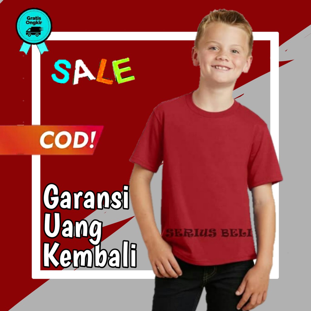 kaos polos anak laki umur 4 - 13 tahun baju anak laki laki kaos anak laki laki kaos anak polos KE135