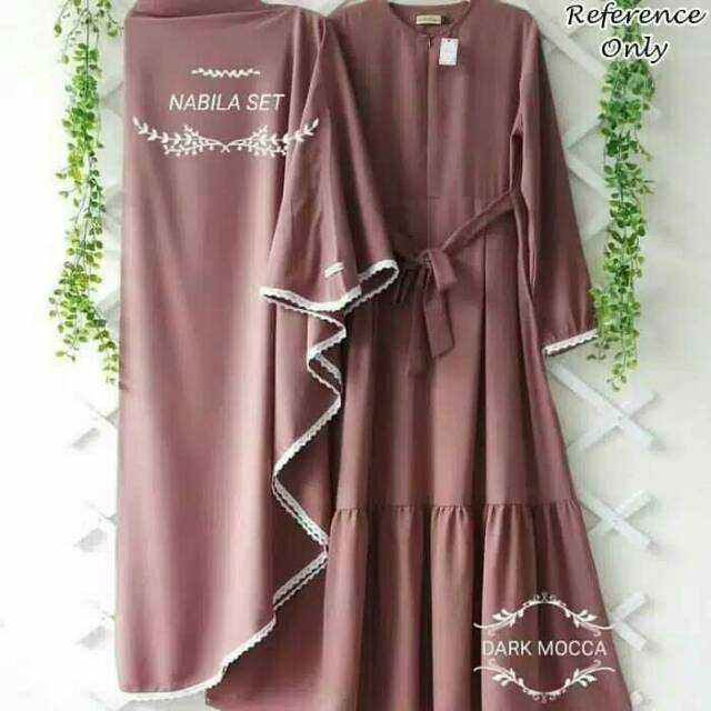 Baju gamis Nabila syari set murah / nabila set murah