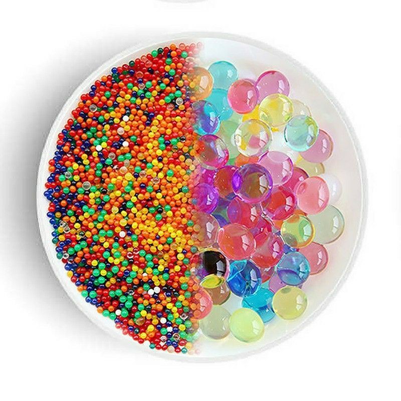 Hidrogel Media Tanam Hydroponik Waterbeads Warna Bening Transparan Hitam Warna warni Mainan Anak