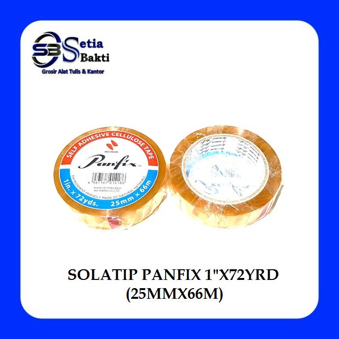 

PANFIX Solatip 1 Inch - Solasi Bening 25 mm x 72 yard - 1 Pcs