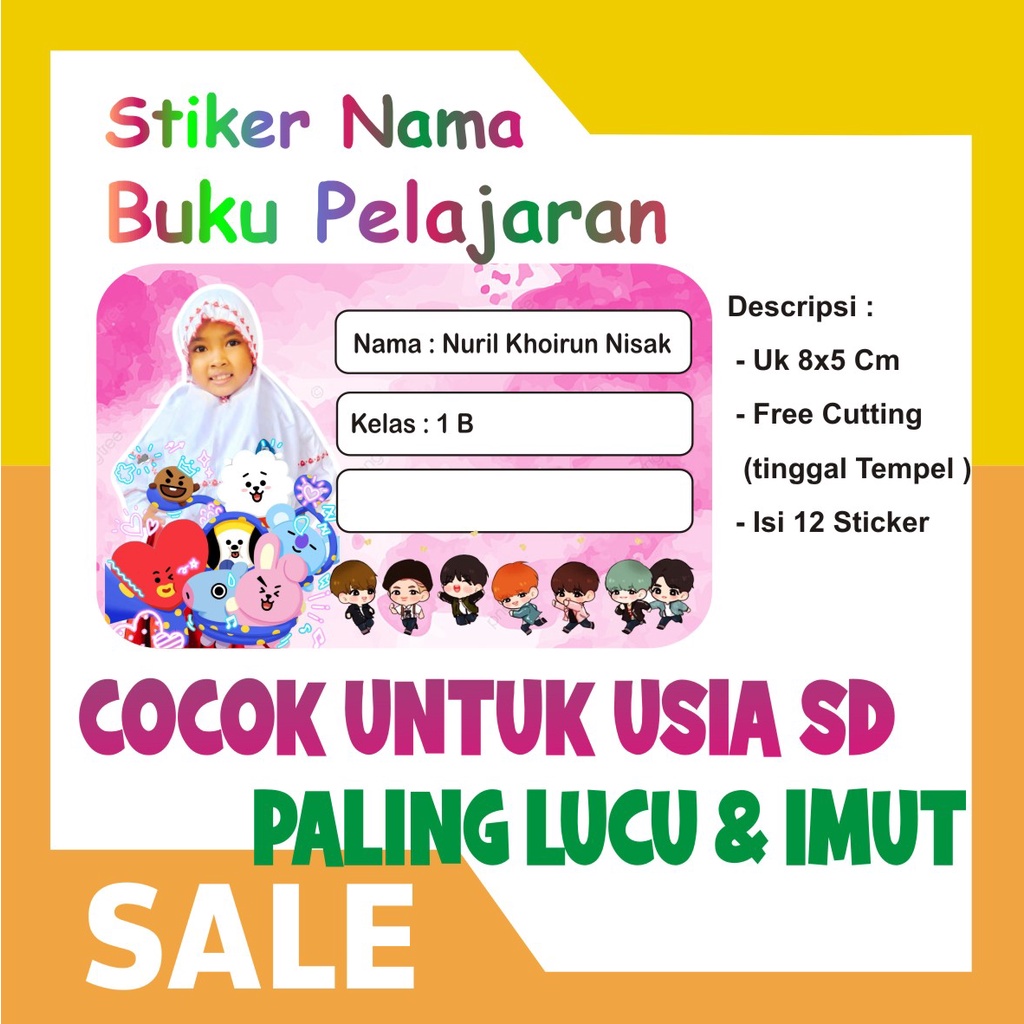 

sticker nama buku pelajaran/tinggal tempel