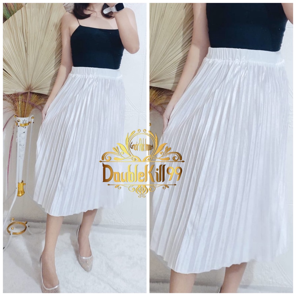 GROSIR ROK IMPORT / ROK 7/8 PLISKET BLUDRU VELVET PREMIUM  GLOSSY-6