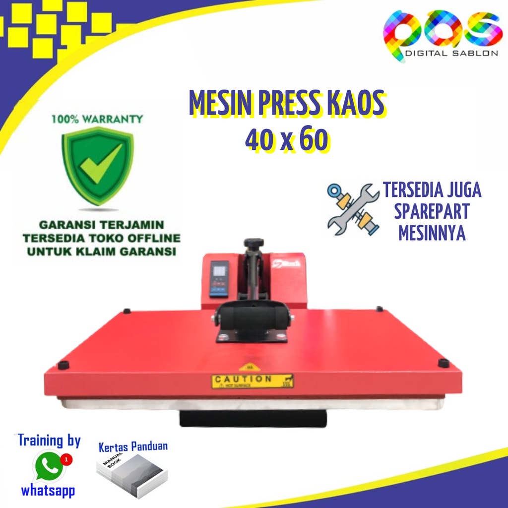 Mesin Press Kaos Standart 40x60 cm / Mesin Press Sablon DTF, Polyflex, Sublime