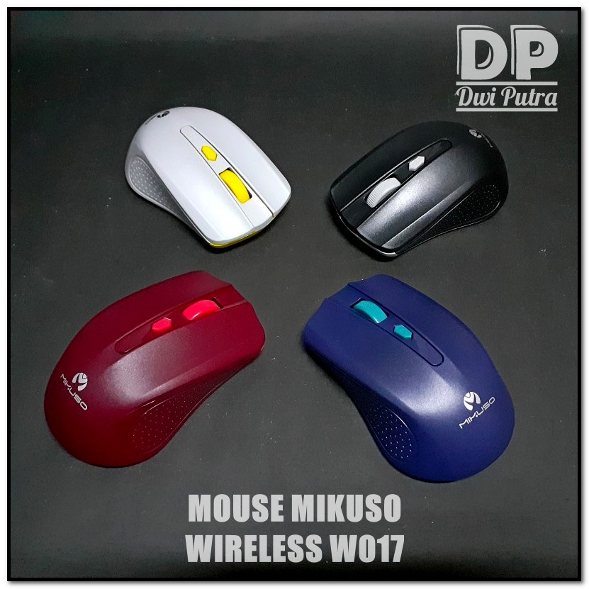 MOUSE WIRELESS MIKUSO W017 2.4GHz 1600 DPI // ADA PILIHAN WARNA // ERGONOMIC DESIGN FOR BUSINESS // COLOR COLOUR BEST KEYBOARD COMPANION