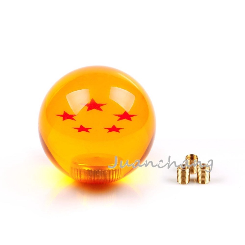 Knob Tuas Perseneling Mobil Bentuk Dragon Ball 1-7 Bintang Warna Amber Manual Universal Desain Dragon Ball 1-7 Bintang Bahan Akrilik