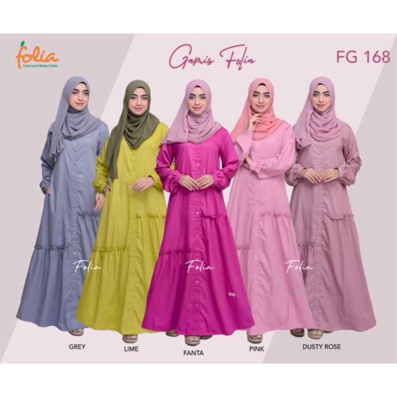 Gamis Folia Fg 168 SALE/gamis katun toyobo DISKON/SALE GAMIS