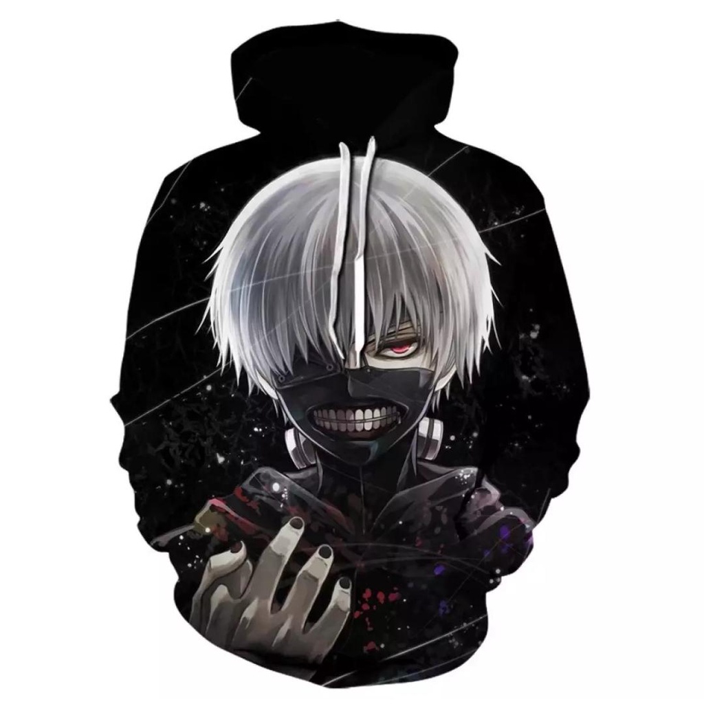 Sweater hoodie anak cowok kaneki / Sweater Hoodie Anime Jepang Anak Usia 6-11 Tahun Dan Dewasa / Jaket Anime Kaneki Tokyo Ghoul / Jaket hoodie anime tokyo ghoul kaneki anak cod