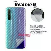 Garskin Fiber Screen Guard Realme 6 Skin Carbon Cover Back Realme6