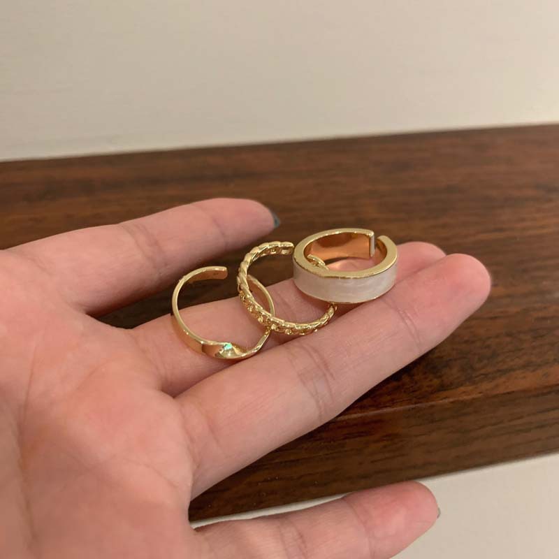 Set 3 Pcs Cincin Model Terbuka Adjustable Gaya Korea Untuk Wanita