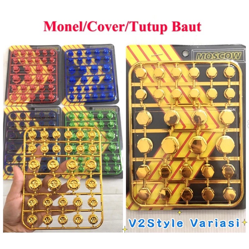 MONEL BAUT COVER KEPALA BAUT FLOWER 6 8 10 12 14 GOLD TWOTONE MERAH BIRU HONDA YAMAHA KAWASAKI FU