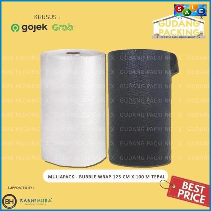 

✅Jual (GOSEND/GRAB) MULIAPACK - Bubble Wrap Tebal Hitam / Putih 125cm x 100m - MP 100 Tebal, Hitam