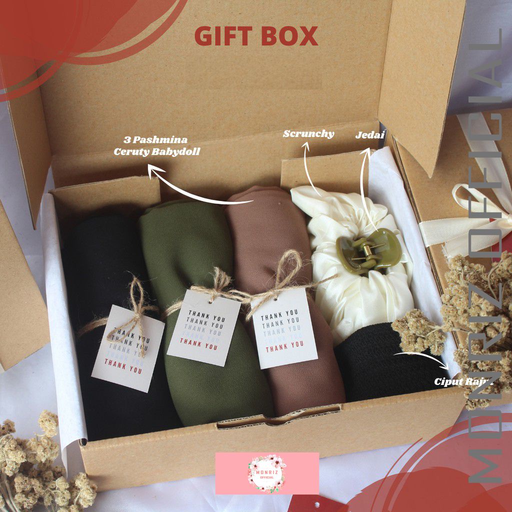 MONRIZ - HAMPERS HIJAB - HAMPERS JILBAB - BOX JILBAB - BOX HIJAB - GIFT BOX HIJAB SEGIEMPAT - GIFT B