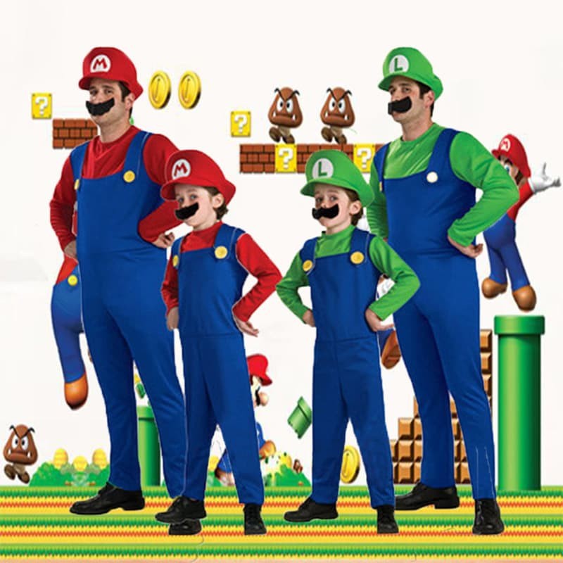 SUPER MARIO BROSS costume cosplay halloween kostum anak mario luigi