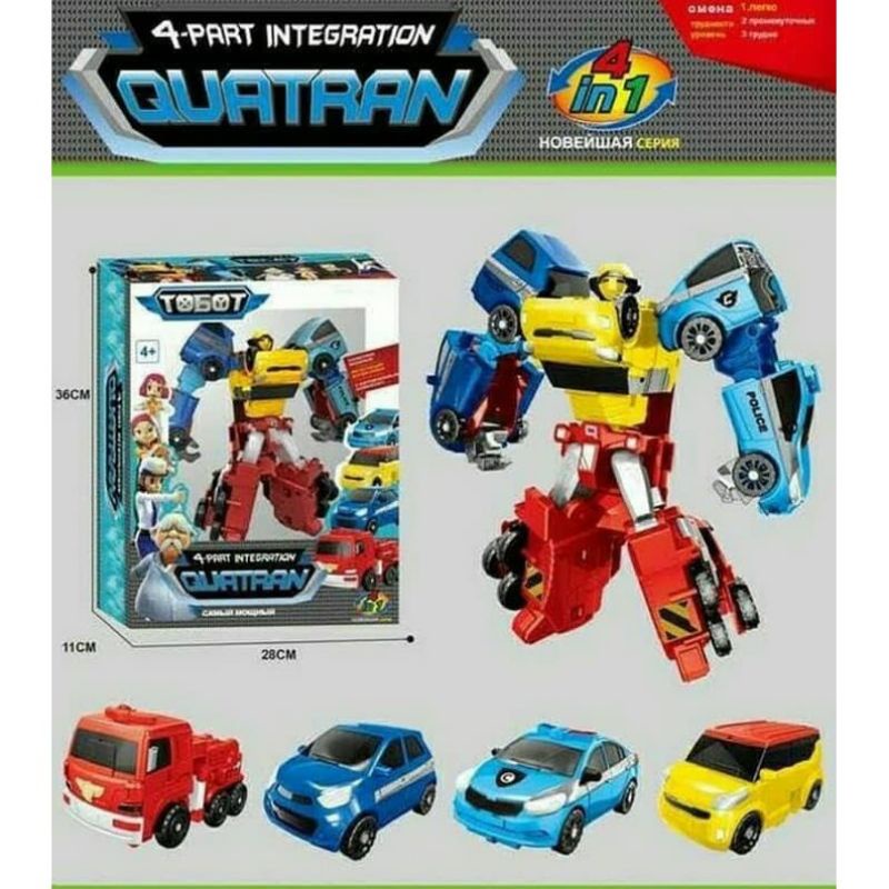 Mainan Robot Tobot Quatran Gabungan 4 mini tobot CDRW