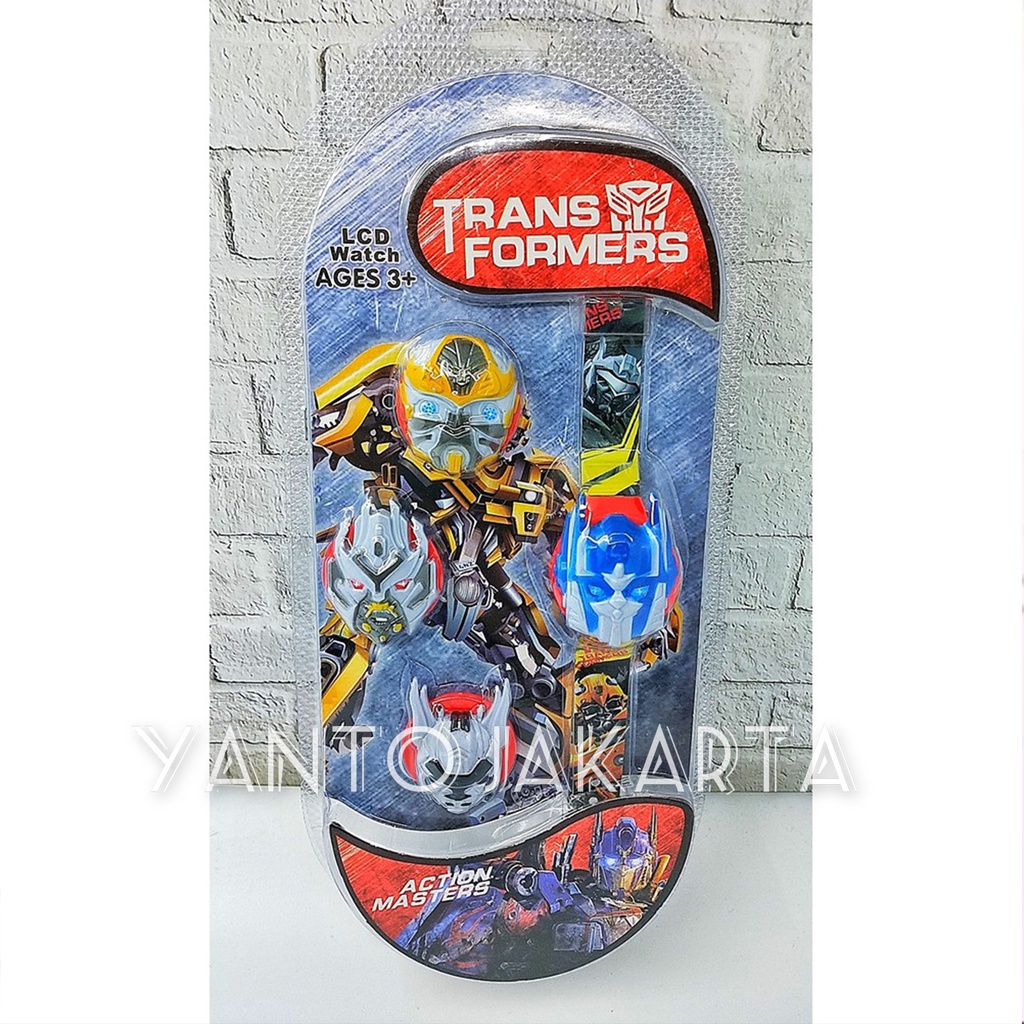 JAM TANGAN ROBOT TRANSFORMER ANAK LAKI LAKI LCD WATCH 1 SET