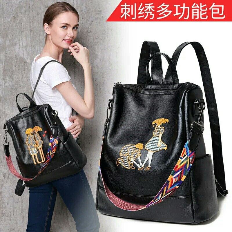 Tas Ransel Wanita Fashion Bordir Couple Ransel Wanita Korea Termurah