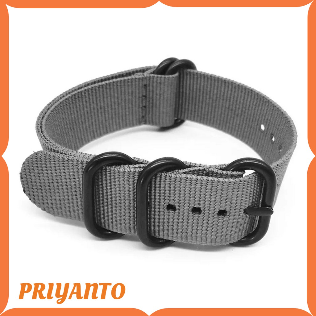 Tali Jam Tangan Nylon Canvas Nato Zulu PVD WATCH BEND Terbaik Terlaris  20 22 24mm Free Pem Premium ABU