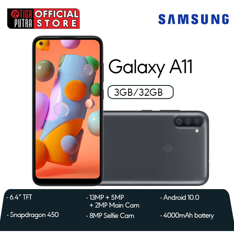 SAMSUNG GALAXY A11 RAM 3GB INTERNAL 32GB GARANSI RESMI