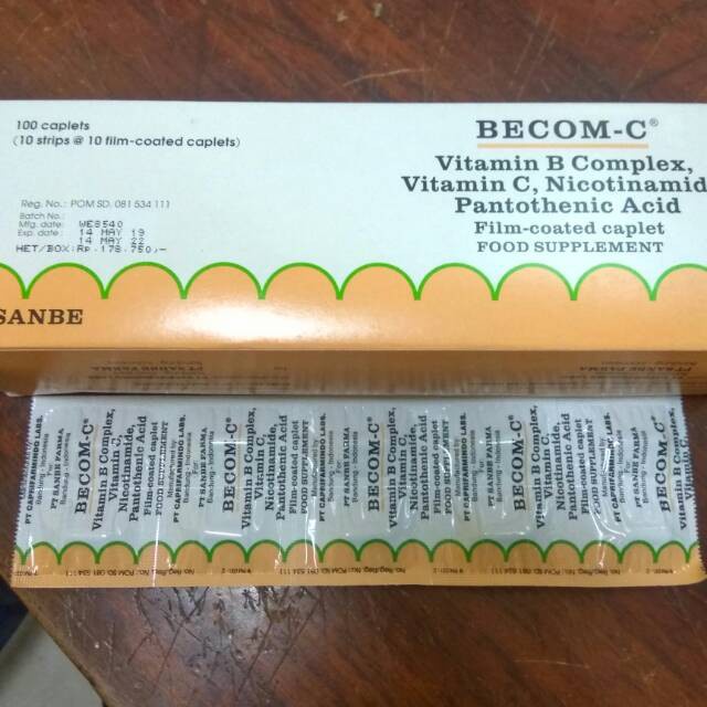Becom c box ( 1 box isi 10 strip @ 10 tablet )