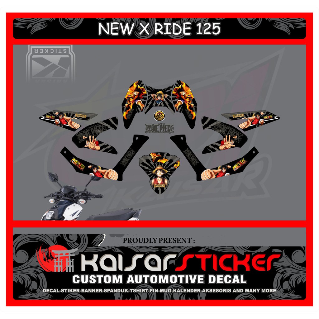 DECAL STICKER MOTOR FULL BODY STIKER YAMAHA X RIDE 125 ONE PIECE