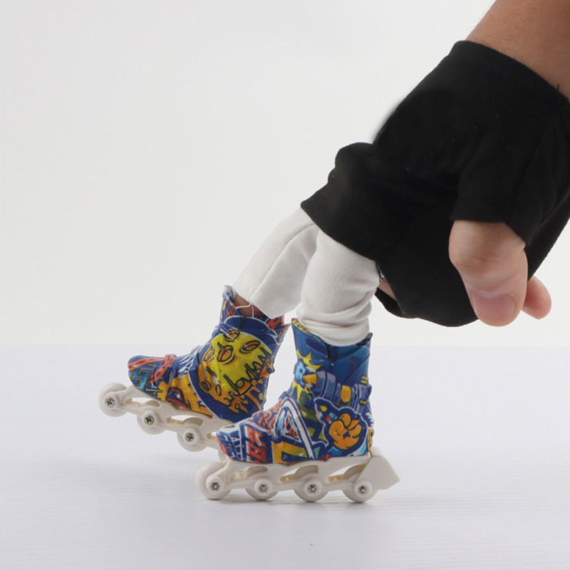 Mary 1pasang Simulasi Anak-Anak Jari Interaktif Es/Sepatu Roda Sepatu Sneakers Portabel