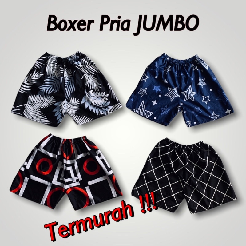 [HJ] BOXER PRIA JUMBO fit to 80 kg / BOXER DISTRO / Celana pendek pria / Celana motif pria / Boxer motif / Kolor pria / Celana pria / Celana boxer