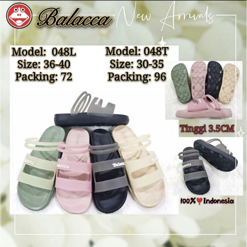 SANDAL LET ANAK PEREMPUAN REMAJA BUNGA BALACCA 048 KARET UKURAN 30-35