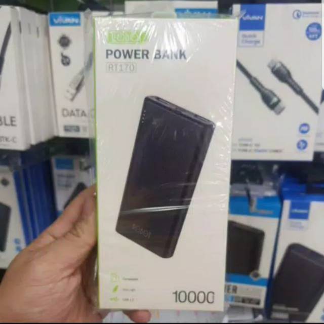 ROBOT power bank robot RT170 10000mah dual imput output anti slip Power Bank Black Original