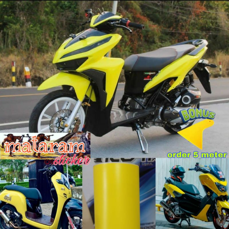 STIKER SKOTLET MOTOR WARNA KUNING DOF / SKOTLET MOTOR WARNA KUNING LEMON / SKOTLET KUNING DOP