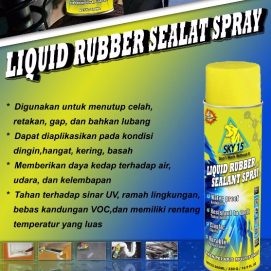 Cairan Pelapis Anti Bocor / Liquid Rubber Sealant Spray 500ml SKY-15 - Cairan Multifungsi