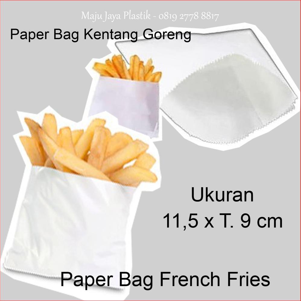 

Kertas Kentang Isi 100 Pcs Murah/ Paper Bag Kentang / French Fries Paper/ Sos Bag/ Paper Fries/ Kantong Kentang/ Kertas Donat/ Donut Paper Bag/Sos Bag/ Paper Bag