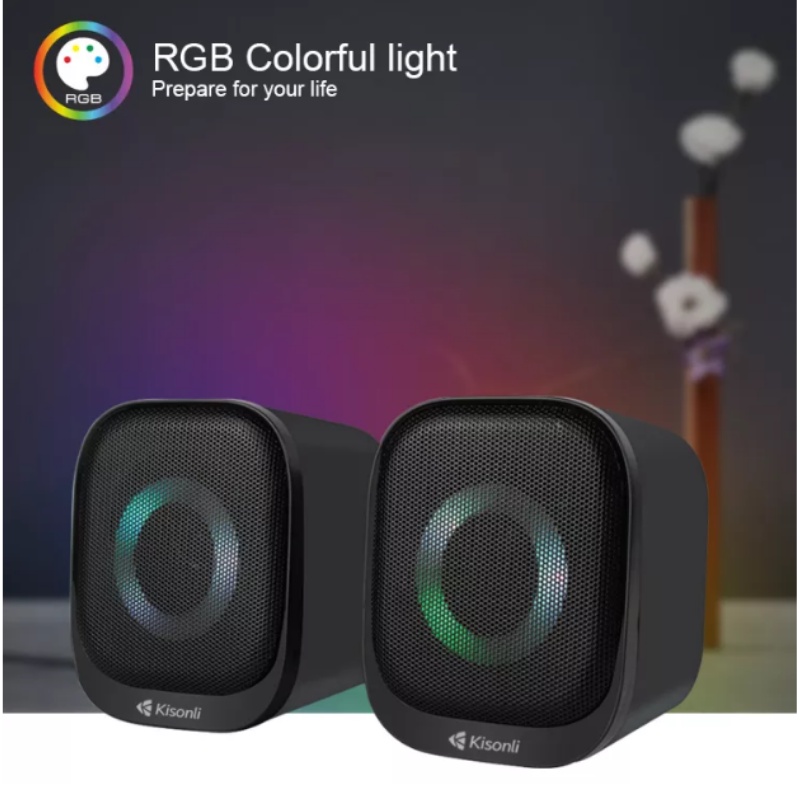 Speaker Gaming Komputer / Laptop RGB USB 2.0 Merek Kisonli X3 - XOBOX